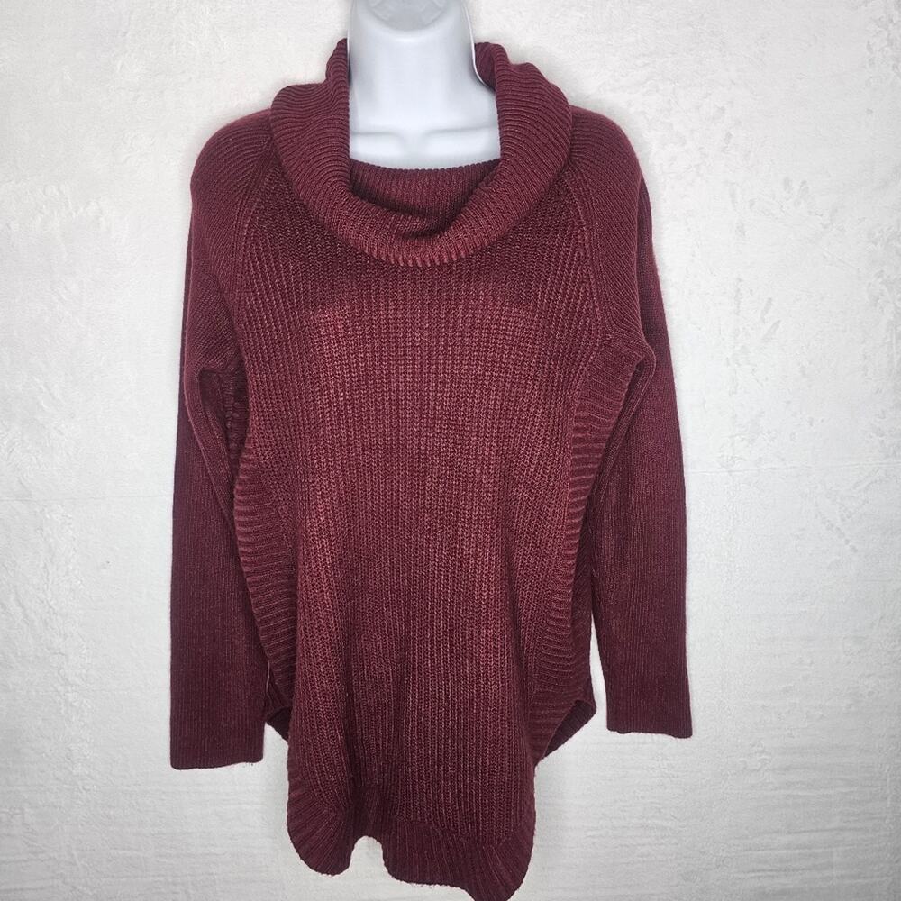 Burgundy Sweater Cowl Neck  Size Large